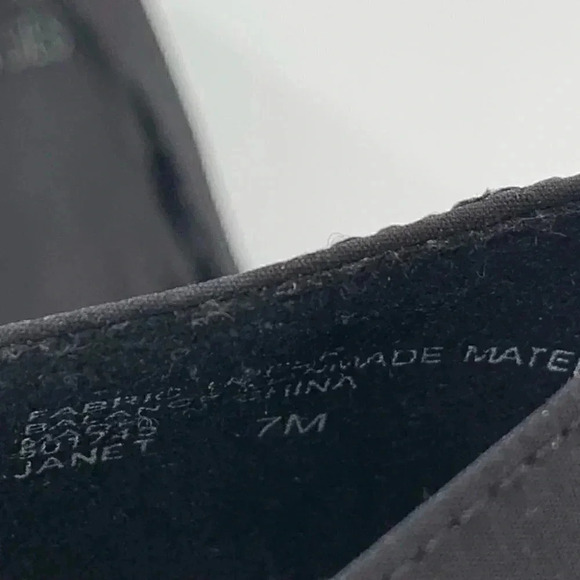 Mootsies Tootsies Janet heels size 7 black satin vintage square toe Y2k 90s - Picture 11 of 12